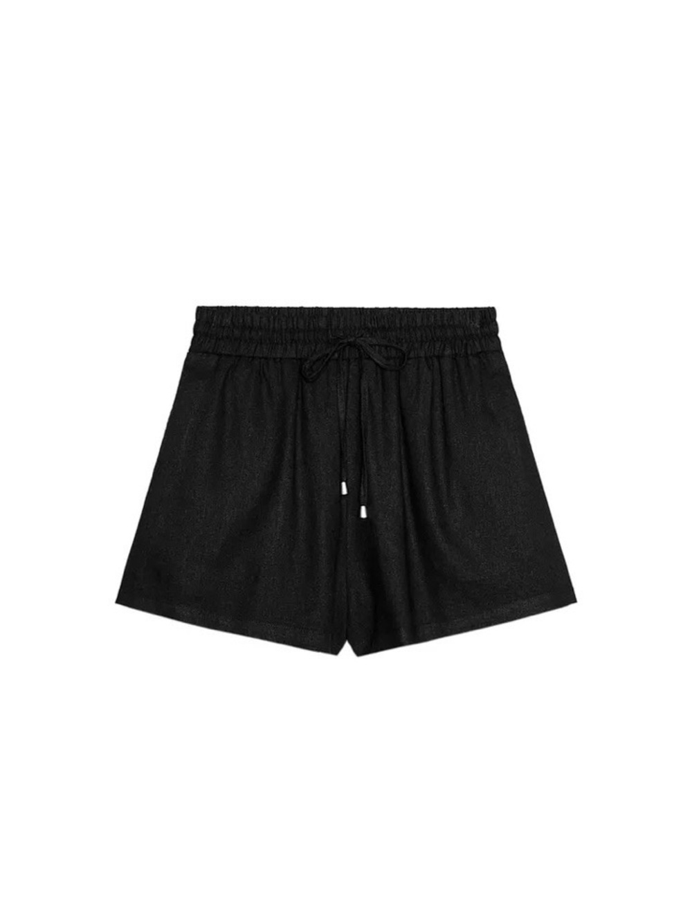 Zara linen blend Black Drawstring Boxer Shorts